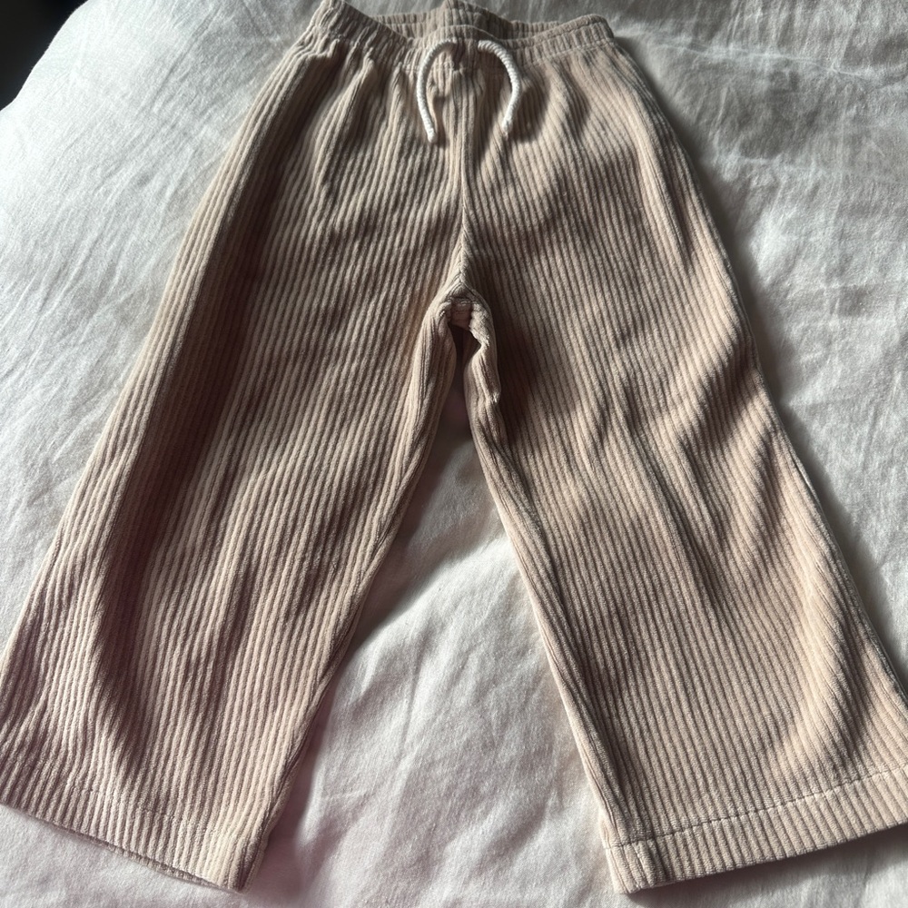 Zara Cream Ribbed Trousers